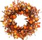 22 Inch Fall Wreath Artificial Pumpkin Wreaths for Front Door Autumn Door Wreath with Orange Eucalyptus Leaves Berries for Turkey Day Harvest Festival Indoor Outdoor Celebration